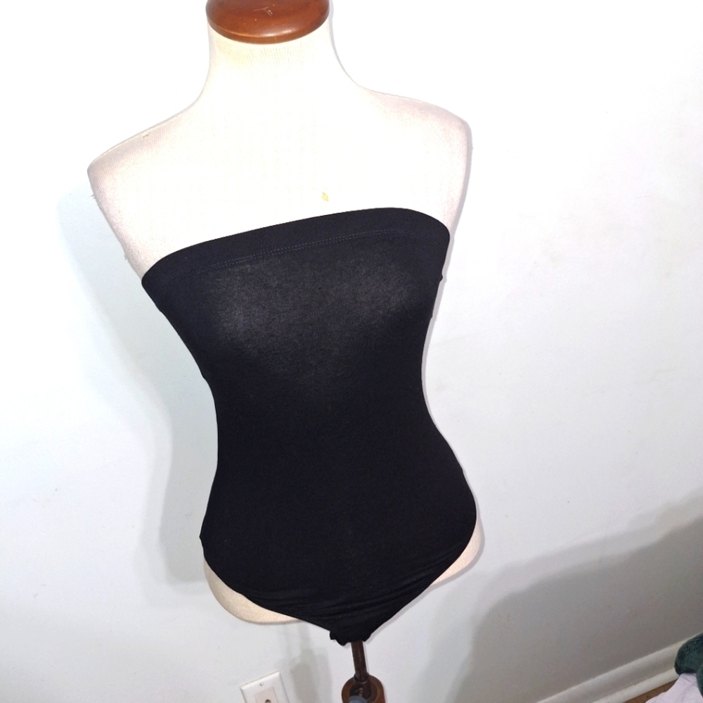 Bozzolo/ Black Strapless Bodysuit- W Sz Small